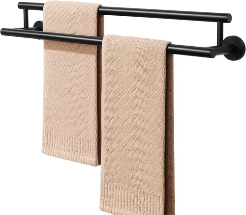 Vista 9 de Alise Toallero doble de níquel cepillado, toallero de 16 pulgadas para baño montado en la pared, toallero de baño de acero inoxidable SUS304