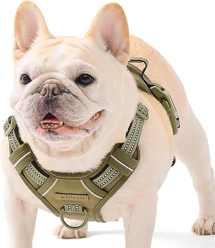 Vista 20 de Arnés para perro sin tirones, chaleco ajustable para perro para caminar fácilmente, material Oxford transpirable, arnés reflectante para mascotas