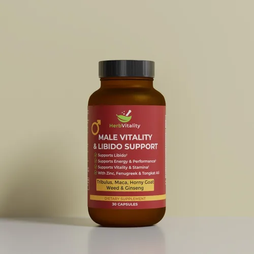 Vista 8 de HerbVitality - Fórmula para libido y vitalidad para hombre, soporte natural de fuerza con tribulus, maca, fenogreco, ginseng y tongkat Ali, 30