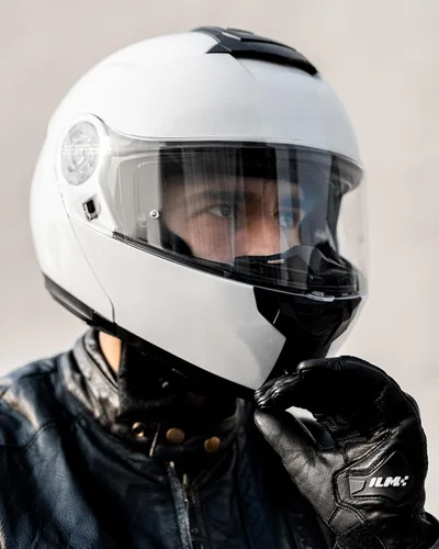 Vista 7 de ILM - Casco de motocicleta con Bluetooth, modular, intercomunicador para 2-3 conductores, abatible, de cara completa, con doble visera, aprobado por