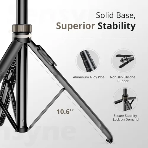 Vista 6 de Sensyne Trípode extensible de 72" para iPhone y Selfie Stick con soporte de teléfono desmontable y control remoto inalámbrico, compatible con todos