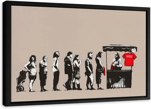 Vista 24 de Arte en lienzo de Banksy para pared, decoración del hogar, lienzo pre-estirado - varios tamaños