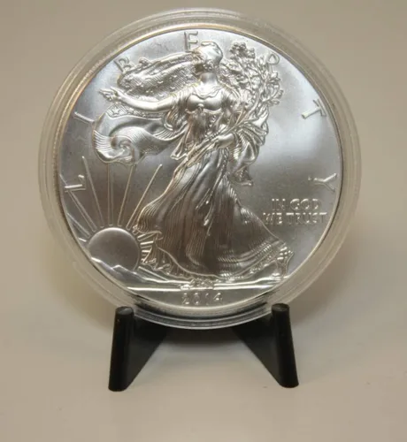 Vista 2 de 100 soportes de exhibición caballete para monedas cápsulas titulares de tarjetas desafío acrílico negro