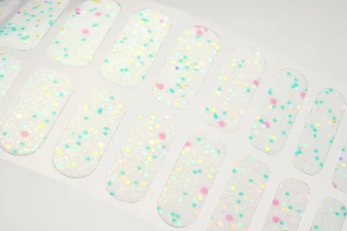 Vista 9 de 22 tiras de esmalte de uñas de gel semicuradas de alta calidad con accesorios de aplicación (confeti brillante en la oscuridad)