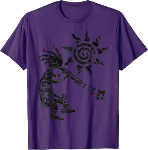 Vista 56 de Native American Kokopelli Musican With Flute 2 - Camiseta divertida para fanáticos, Blanco, S