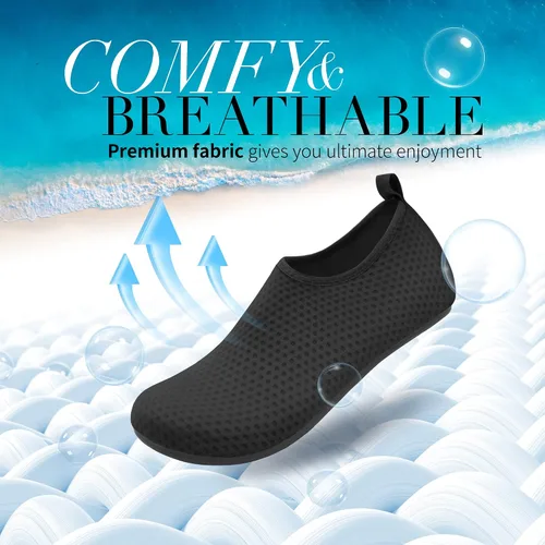 Vista 2 de Homitem Zapatos de agua para mujeres y hombres, calcetines acuáticos para natación, playa, piscina, río, sin cordones, de secado rápido