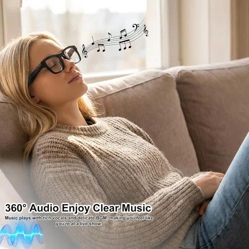 Vista 8 de Lentes inteligentes AI con lentes de cambio de color, gafas Bluetooth para hombres y mujeres con traducción más de 160 idiomas asistente de voz