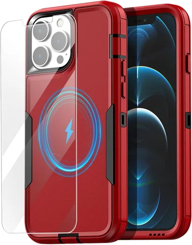 Vista 10 de AICase Funda resistente para iPhone 12/iPhone 12 Pro, protección de grado militar duradera de 3 capas apta para bolsillos, cubierta protectora a