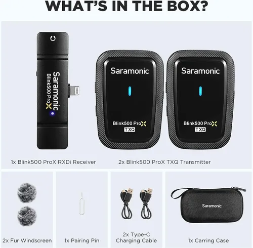 Vista 8 de Saramonic Blink500 Prox - Micrófono inalámbrico Lavalier para iPhone, rango de 164 pies, micrófono inalámbrico para iPhone