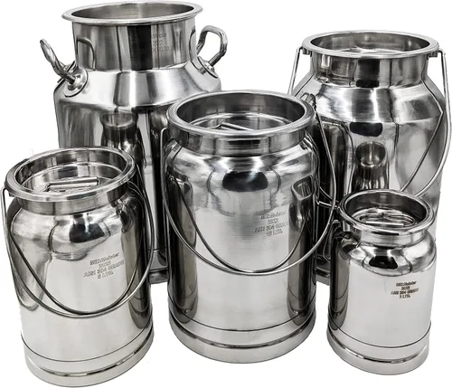 Vista 4 de The Dairy Shoppe Lata de leche de acero inoxidable Totes (5 litros)