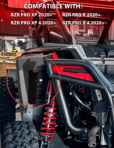 Vista 7 de Chelhead Bloqueo de pozo de rueda trasera PRO XP Guardabarros interior contra salpicaduras compatible con Polaris RZR PRO XP, PRO R 2020 2021 2022