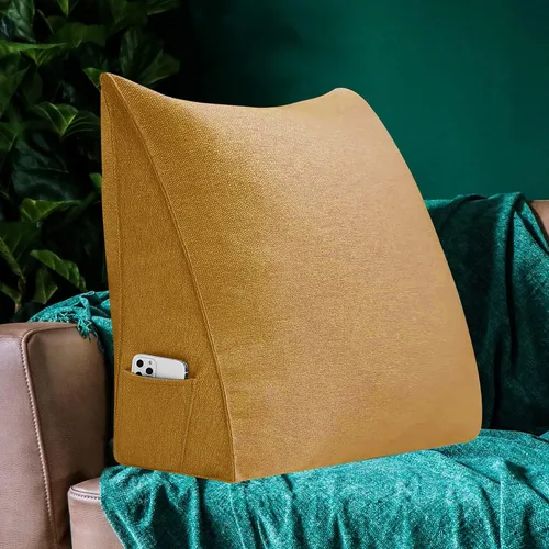 Vista 3 de VERCART Almohada triangular de cuña para cama, respaldo de apoyo, cojín de lectura para lumbar y sentarse, almohadas decorativas para silla