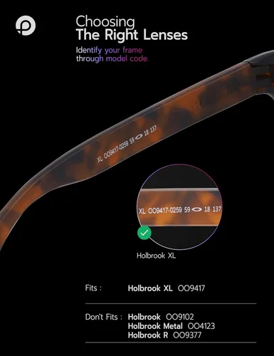 Vista 2 de PapaViva Lentes de repuesto para gafas de sol Oakley Holbrook XL OO9417 2.323 in