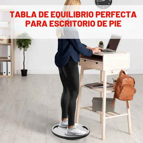 Vista 5 de Yes4All Wobble Balance Board, Plastic Stability Trainer with Handles for Standing Desk, Core Training & Home Gym Workout