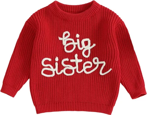 Vista 91 de VISGOGO Suéter a juego para hermanitas grandes y pequeñas, ropa de una sola pieza