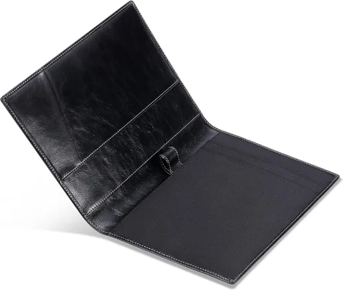 Vista 3 de Portafolios Junior de Cuero para Hombres y Mujeres con Presilla para Bolígrafo, Piel de Becerro Italiana, Carpeta Portafolio de Negocios