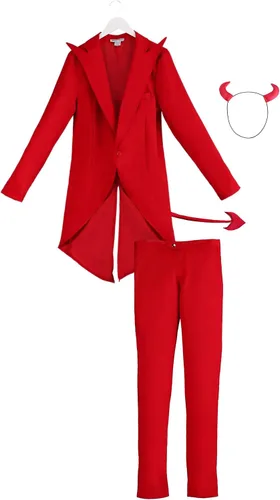 Vista 9 de Traje rojo adulto traje diablo traje