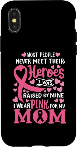 Vista 5 de Breast Cancer Awareness Wear Pink for My Mom Support Kids Case for iPhone 17