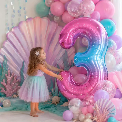 Vista 158 de Globo negro del número 0 para niñas y niños, 40 pulgadas, grande, número 0-9, de papel de aluminio, de Mylar para helio, juego de globos digitales