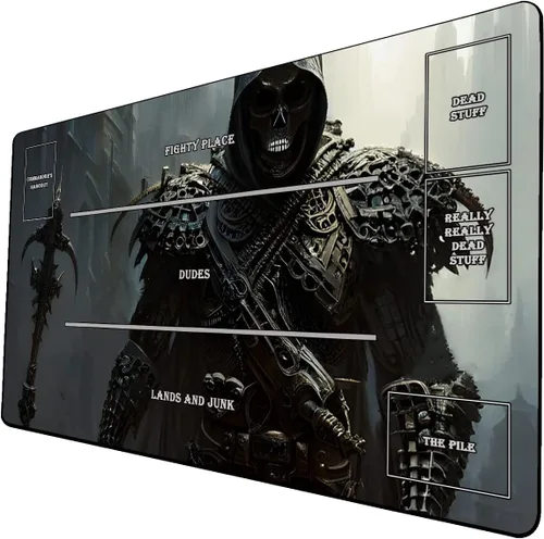 Vista 19 de Tapete de juego de cartas coleccionables AI Painting – Tapete de juego MTG con zonas, 24 x 14 pulgadas, tapete de juego MTG de alta calidad – El