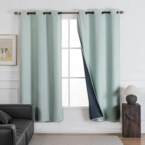 Vista 12 de NANPIPER Cortinas 100% opacas para dormitorio, juego de 2 paneles de 54 pulgadas de largo, cortinas de tratamiento de ventanas con aislamiento