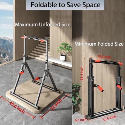 Vista 3 de DOBESTS Power Tower Pull Up Bar Free Standing, Foldable Pull Up Station