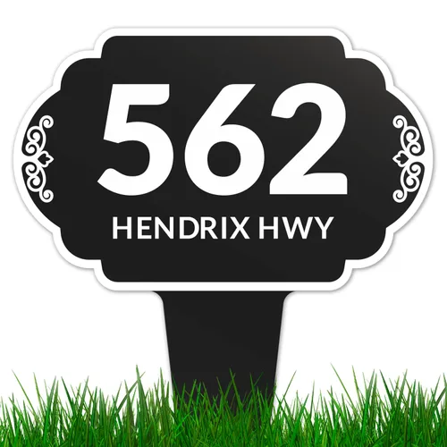 Vista 8 de Letrero personalizado de dirección de casa, placa de dirección de césped, números de casa personalizados para Navidad al aire libre, 12 x 15