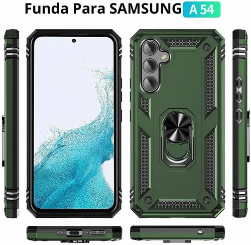 Vista 3 de Funda para Samsung A54 5G, Galaxy A54 5G con protector de pantalla HD, [grado militar de 16 pies a prueba de caídas], anillo protector a prueba