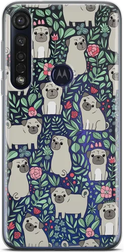 Vista 10 de Mertak Funda para teléfono compatible con Motorola Edge + Moto G9 G8 Plus G7 Play Power Z4 Flexible Gold Design Stars Cover Girl Light Women Slim