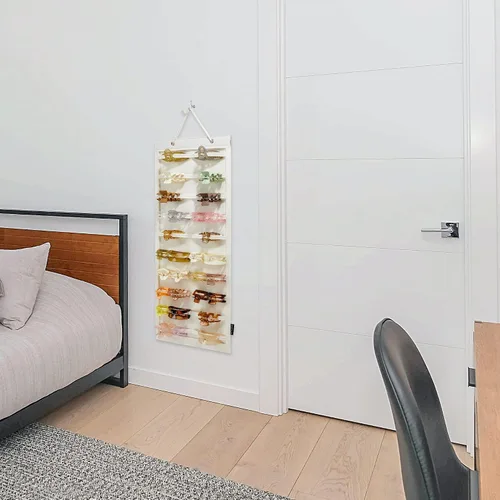 Vista 6 de Organizador de pinzas colgantes para el cabello, organizadores y almacenamiento para mujeres y niñas, soporte de pinzas para el cabello para pared
