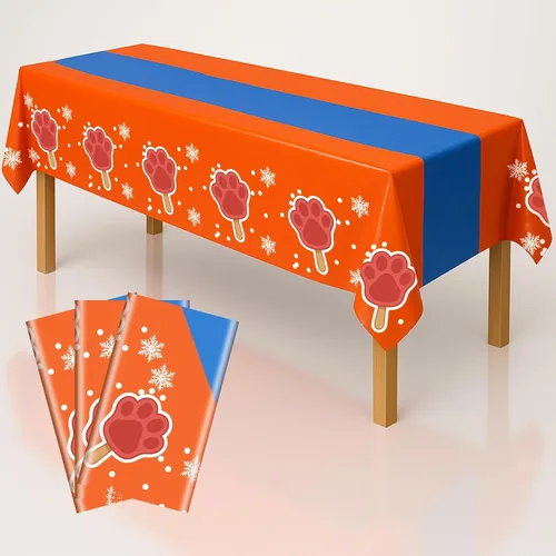 Vista 15 de Mantel rectangular de 3 piezas para decoración de fiestas de cumpleaños, mantel de plástico de 108 x 54 pulgadas, desechable, suministros