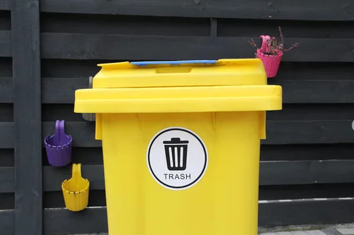 Vista 8 de Paquete de 6 calcomanías de vinilo autoadhesivas de reciclaje de 6 pulgadas, papel, plástico, plástico, metal, basura, logotipos de reciclaje