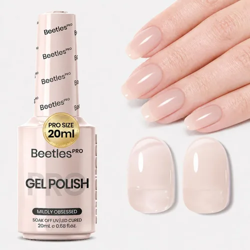 Vista 27 de Beetles PRO - Esmalte de gel blanco, color blanco de 0.7 fl oz A - Creme White Ansiedad de calma