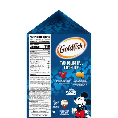 Vista 23 de Goldfish Galletas de queso cheddar, horneadas con grano entero, caja de 27.3 onzas