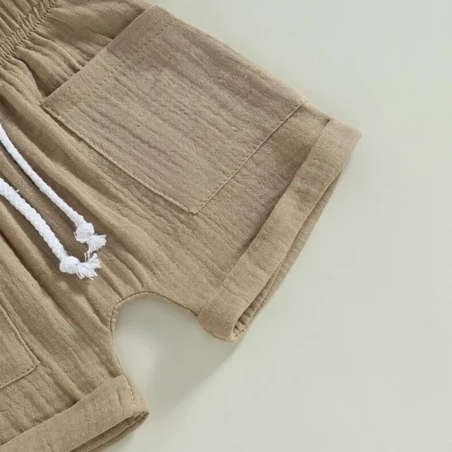 Vista 13 de fhutpw Conjunto de 2 piezas de ropa de verano para bebés, camiseta de manga corta, cintura elástica, pantalones cortos para niños pequeños
