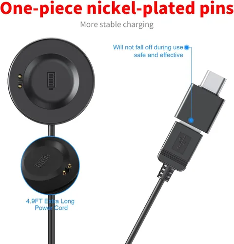 Vista 2 de Cable de carga USB para iTouch Wearables Air 3/4 / SE, Sport 3, Explorer 3 Smartwatch, base de carga de repuesto compatible con iTouch Smartwatch