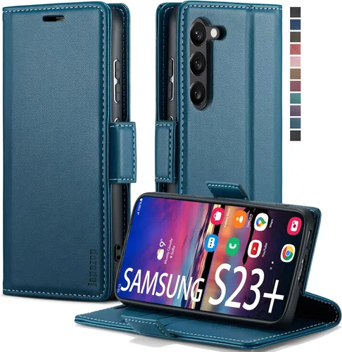 Vista 31 de japezop Compatible con Samsung Galaxy S23 5G - Funda tipo cartera con bloqueo RFID, tarjetero y función atril magnético, funda de piel con tapa