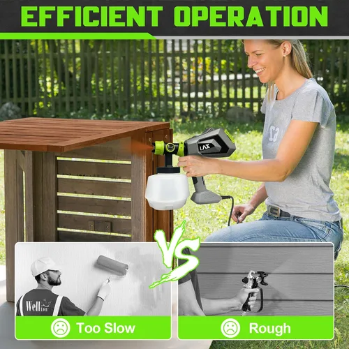 Vista 6 de Pulverizador de pintura de 700 W, pistola de pintura eléctrica con contenedor de capacidad de 40.6 fl oz, 4 tamaños de boquilla, fácil de limpiar