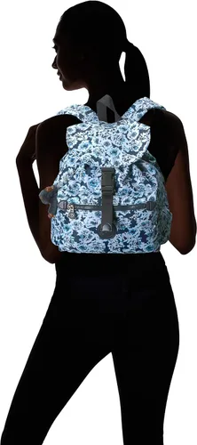 Vista 4 de Kipling Women's Keeper - Mochila pequeña, acolchada, correas ajustables, cierre de cordón, Rosas itinerantes, Mochila pequeña Keeper, acolchada