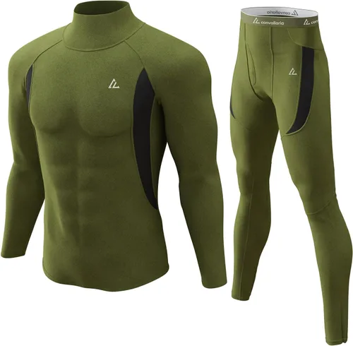 Vista 85 de Conjunto de ropa interior térmica para hombre, ropa interior larga 1#verde militar