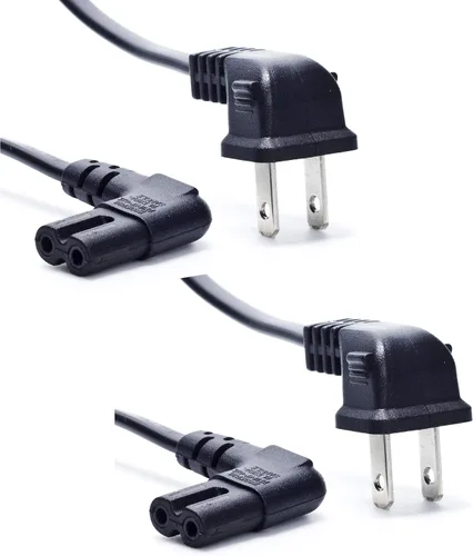 Vista 10 de Cable de alimentación de TV compatible con Samsung TV, Ancable de 6 pies y 90 grados en ángulo de 2 clavijas, cable de TV C7 compatible con Samsung