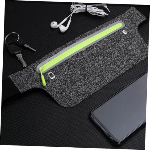 Vista 5 de YARNOW Running Waist Bag for Phones Up to Reflective Multifunctional Outdoor Pouch with Zipper Sweat-resistant Nylon Fitness Belt for Men and Women
