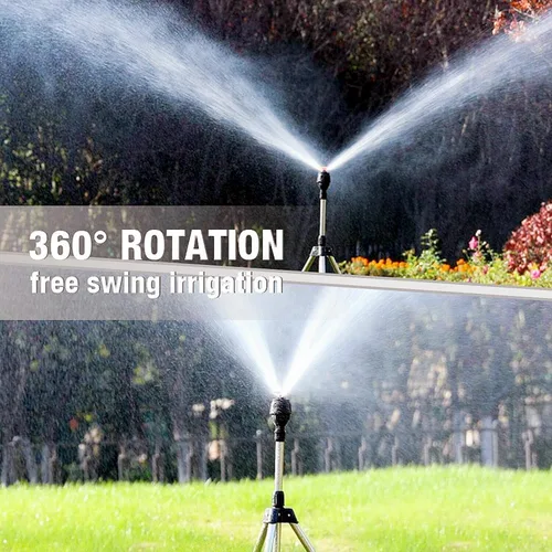 Vista 5 de Aspersor de trípode giratorio 2023 con rociador de agua de rotación de trípode, rociador giratorio automático de 360 grados, trípode telescópico
