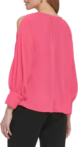 Vista 3 de Calvin Klein Women's Cold Shoulder Blouse