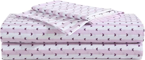 Vista 13 de Betsey Johnson - Juego de sábanas de tamaño individual, ropa de cama de microfibra con estampado Nerdy Teddies con sábana bajera de bolsillo