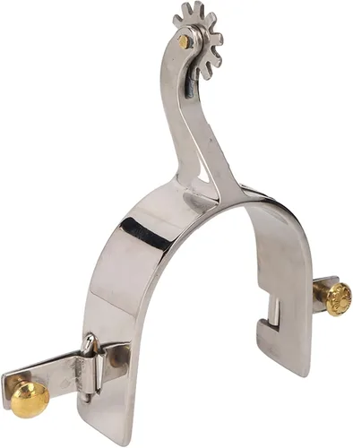Vista 8 de Zerodis Espuelas de caballo de acero inoxidable para vaqueros occidentales con engranaje giratorio para equitación entusiasta ecuestre simple