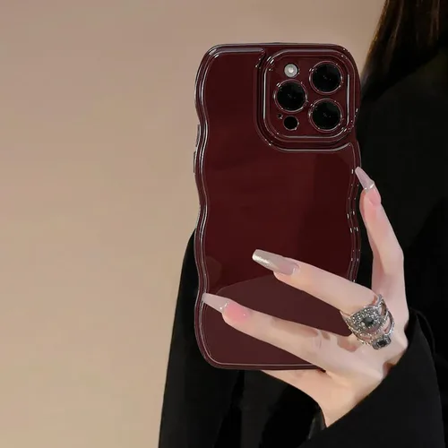 Vista 27 de FABSPARK - Funda para iPhone 11, diseño simple, marco ondulado, estética, silicona suave, color beige