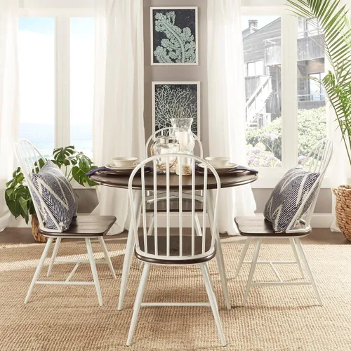 Vista 5 de Inspire Q Belita - Juego de comedor moderno de madera de dos tonos, 5 piezas, color negro y marrón