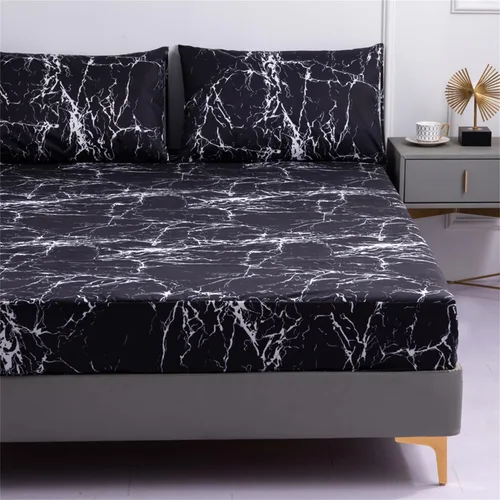 Vista 2 de Sábana bajera y funda de almohada, protector de colchón impermeable, funda de colchón suave y transpirable con bolsillo profundo para colchón de 6 a