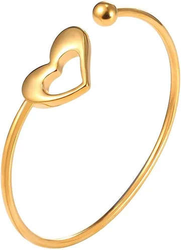 Vista 20 de U7 delicado brazalete de puño simple de platino bañado en oro real de 18K, joyería moderna. A. Oro básico